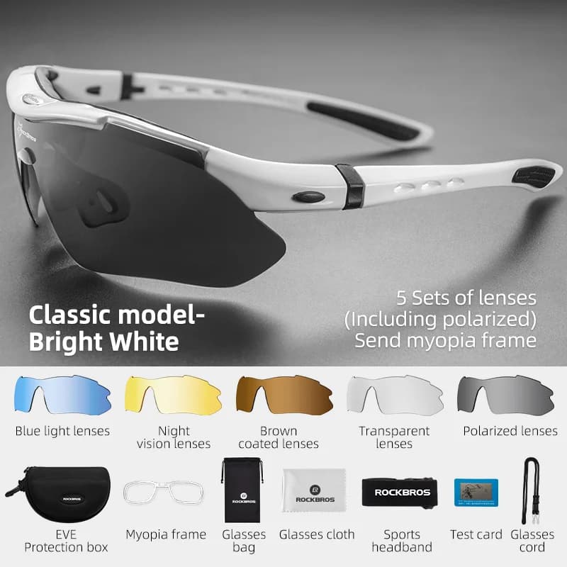 Polarized Cycling Sunglasses with 5 Lenses