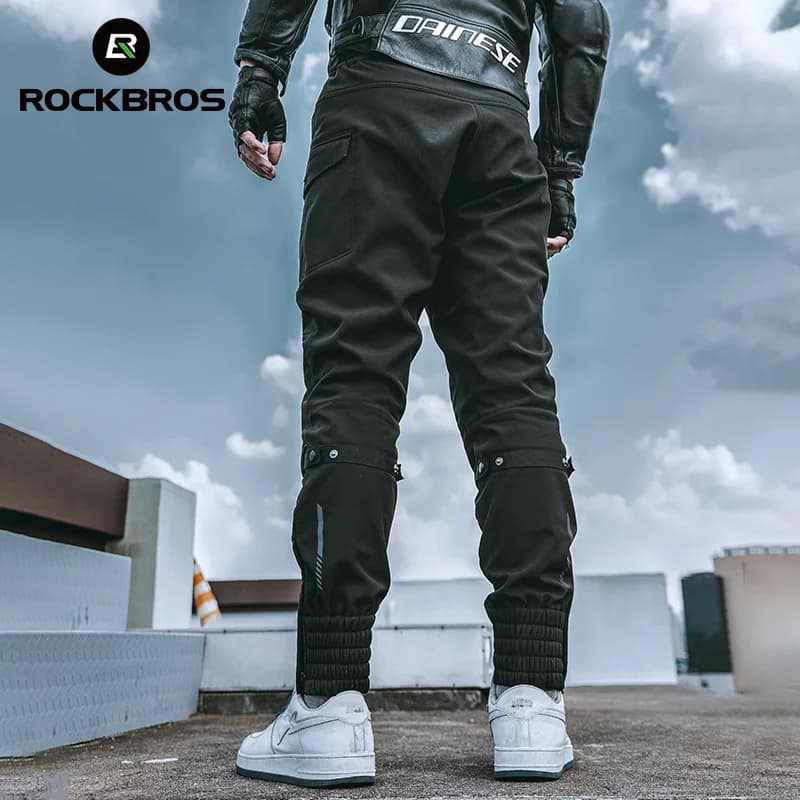 Winter Fleece Motorcycle Pants with Knee and Hip Protection
