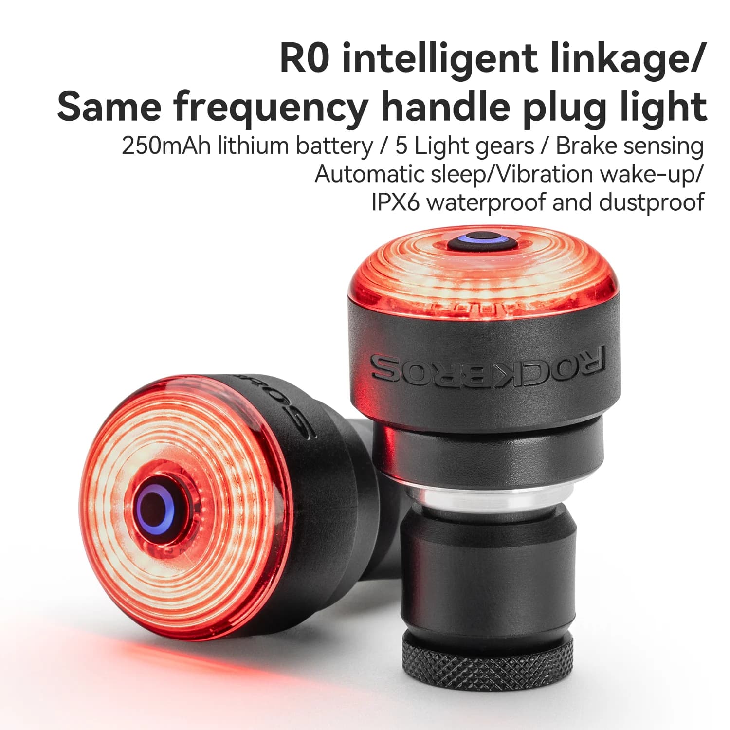 Smart Brake Sensing Handlebar End Plug Light