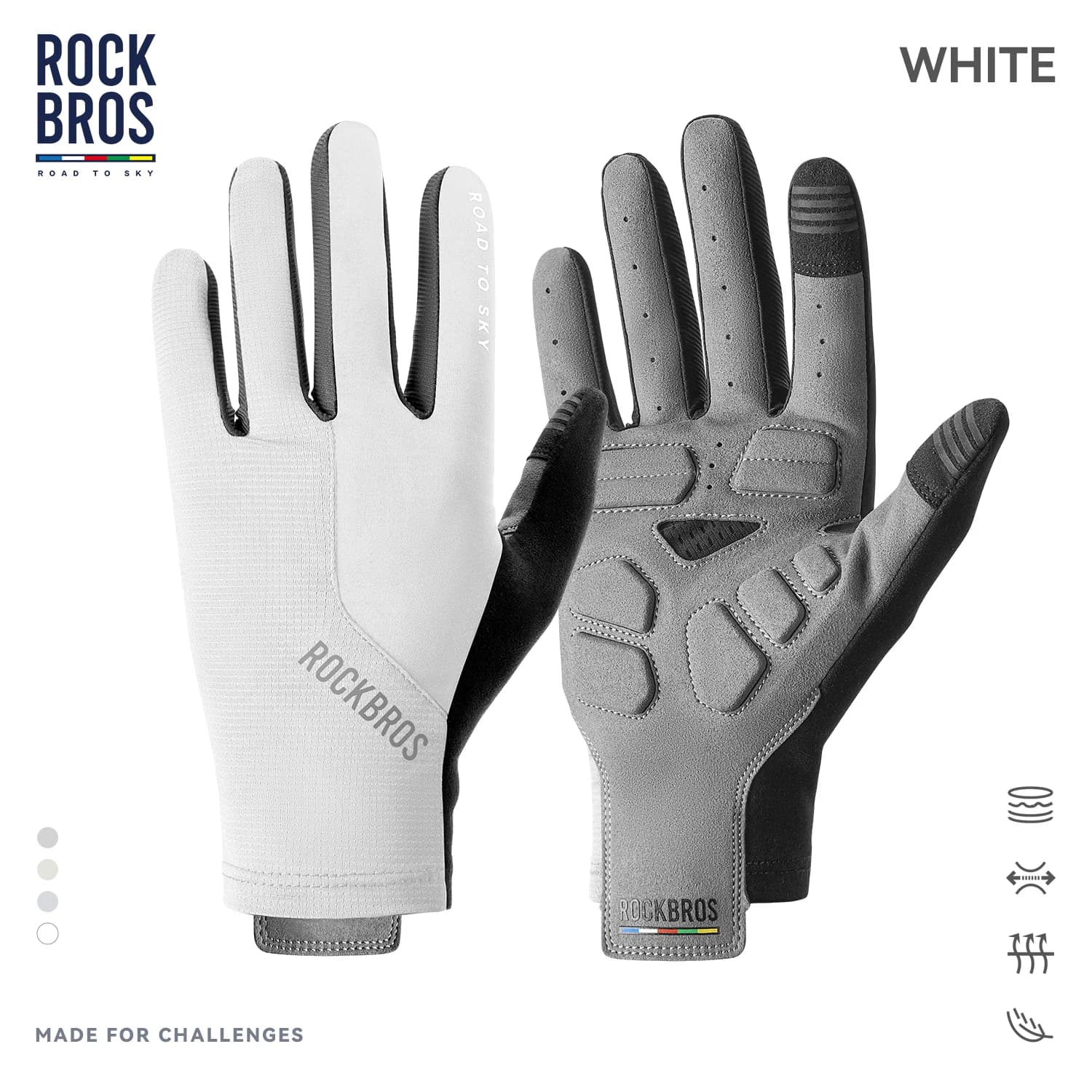 Full Finger Breathable Touch Screen Cycling Gloves