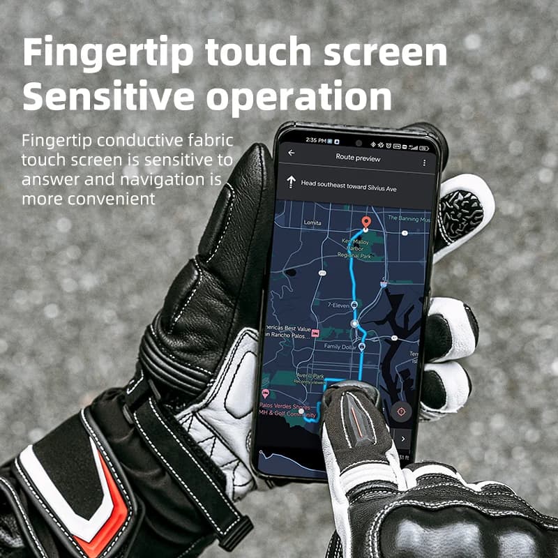 Winter Sheepskin Windproof Shockproof Motorcycle Gloves
