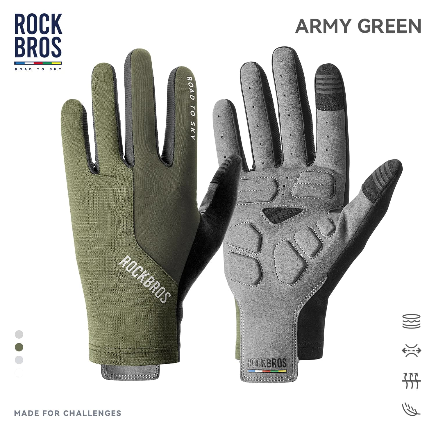 Full Finger Breathable Touch Screen Cycling Gloves