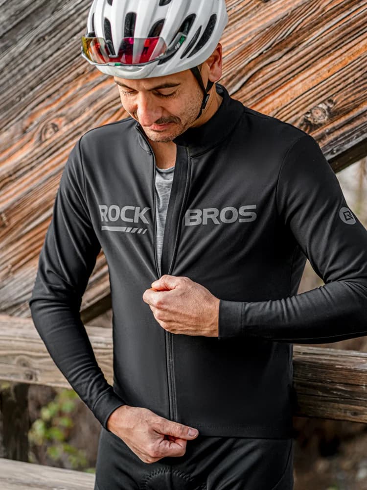 Thermal Fleece Long-Sleeve Winter Cycling Jacket