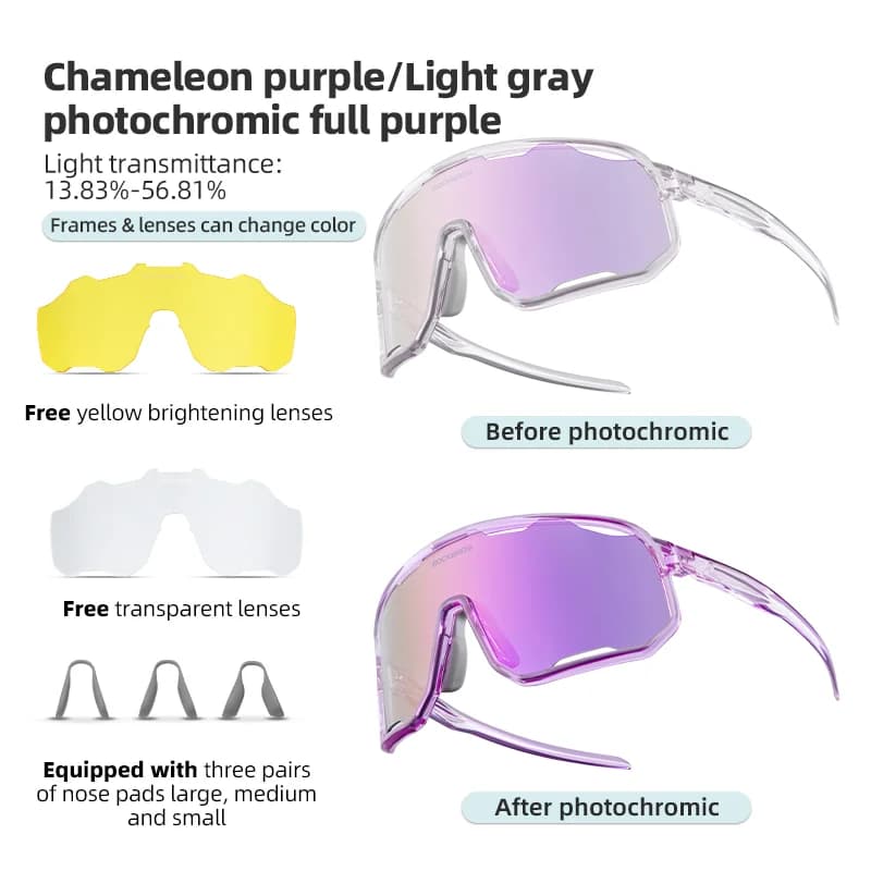 Photochromic Bicycle Sunglasses for Outdoor Sports
