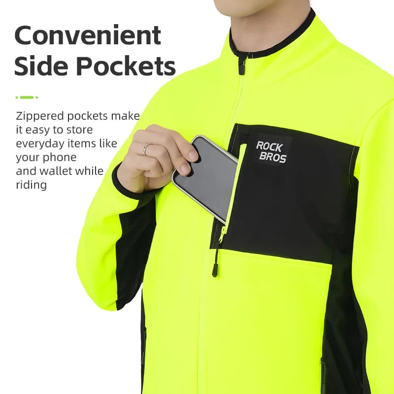 Men's Windproof Warm Fleece Winter Cycling Jacket
