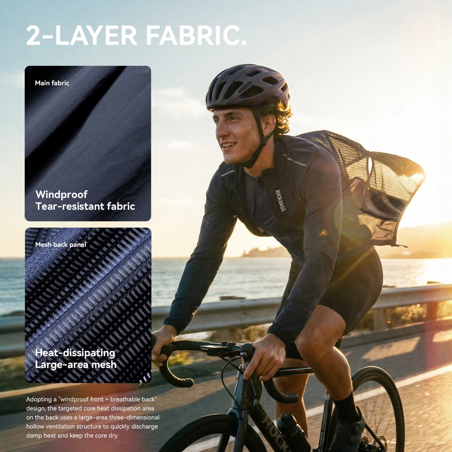 Lightweight Breathable UV Protection Cycling Windbreaker
