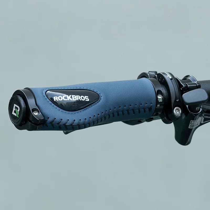 Shockproof Silicone and Leather Bike Grips