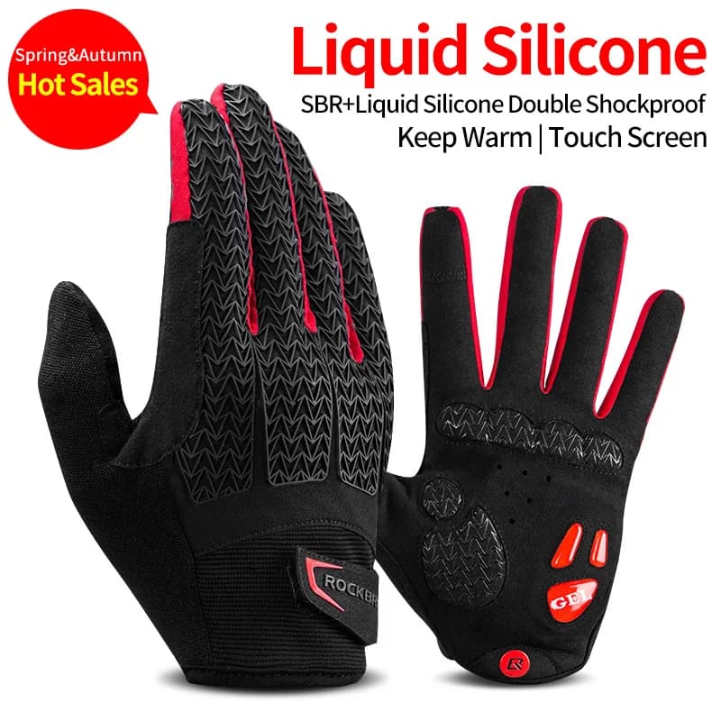 Full Finger Touch Screen Anti-Slip Cycling Gloves