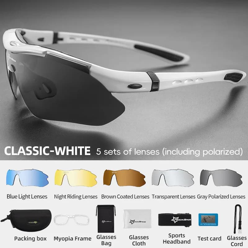 Polarized Cycling Sunglasses with 5 Lenses