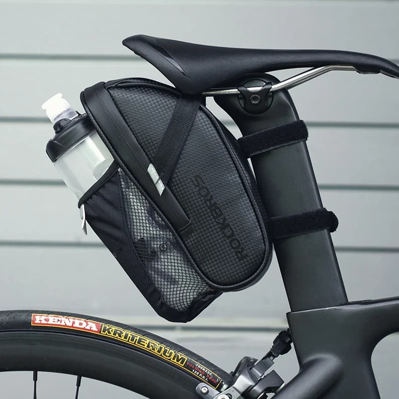 Waterproof Bicycle Saddle Bag with Water Bottle Pocket