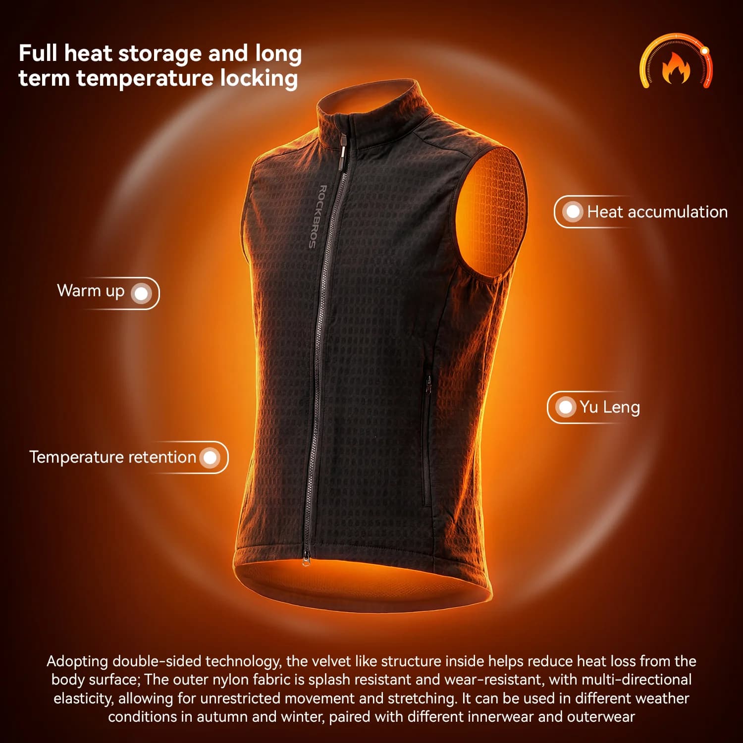 Men's Thermal Fleece Winter Cycling Vest