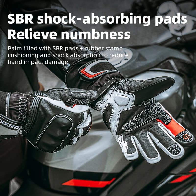 Winter Sheepskin Windproof Shockproof Motorcycle Gloves