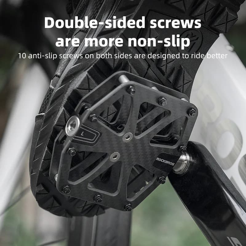 Ultralight Carbon Fiber Flat Bike Pedals with 3 Bearings