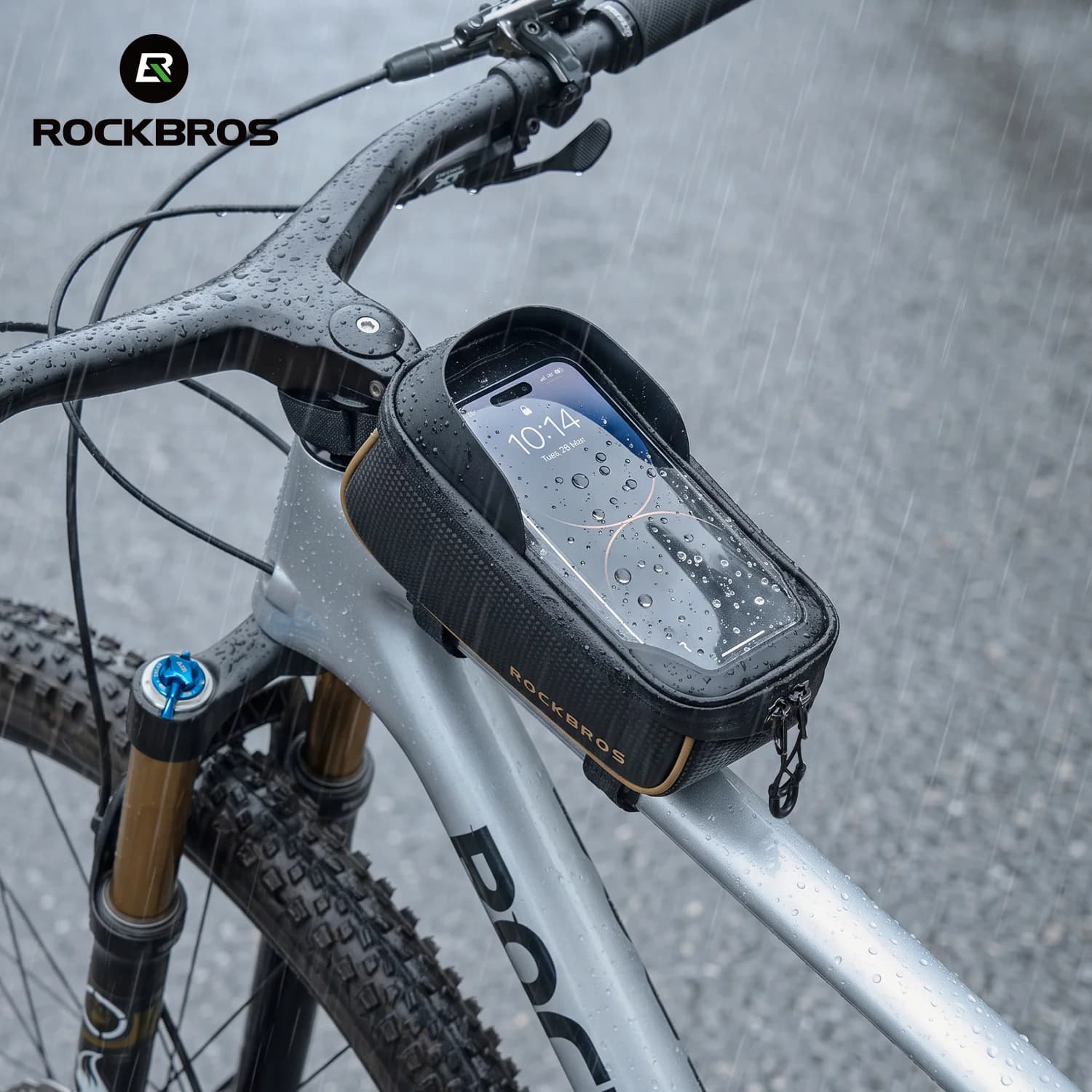 Durable PU EVA Touchscreen Phone Top Tube Frame Bag