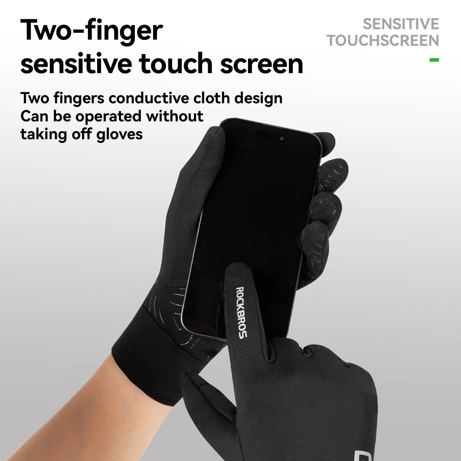 Windproof Fleece Lined Long Finger Cycling Gloves