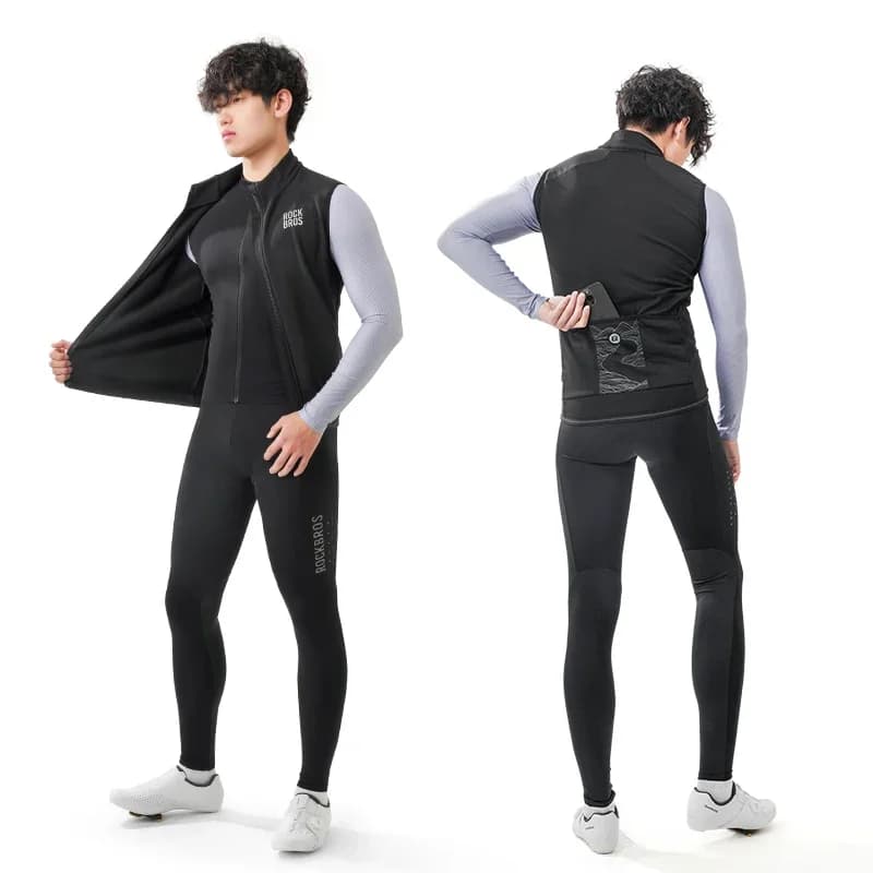 Windproof Fleece Cycling Vest for Winter