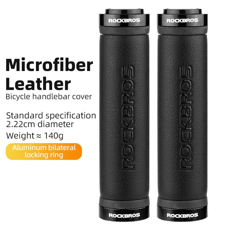 Microfiber Leather Double Lock Bike Handlebar Grips