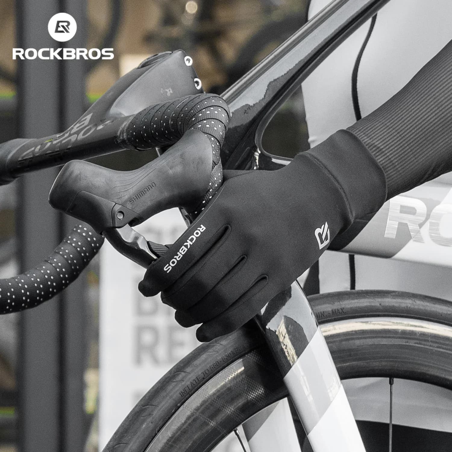 Windproof Fleece Lined Long Finger Cycling Gloves