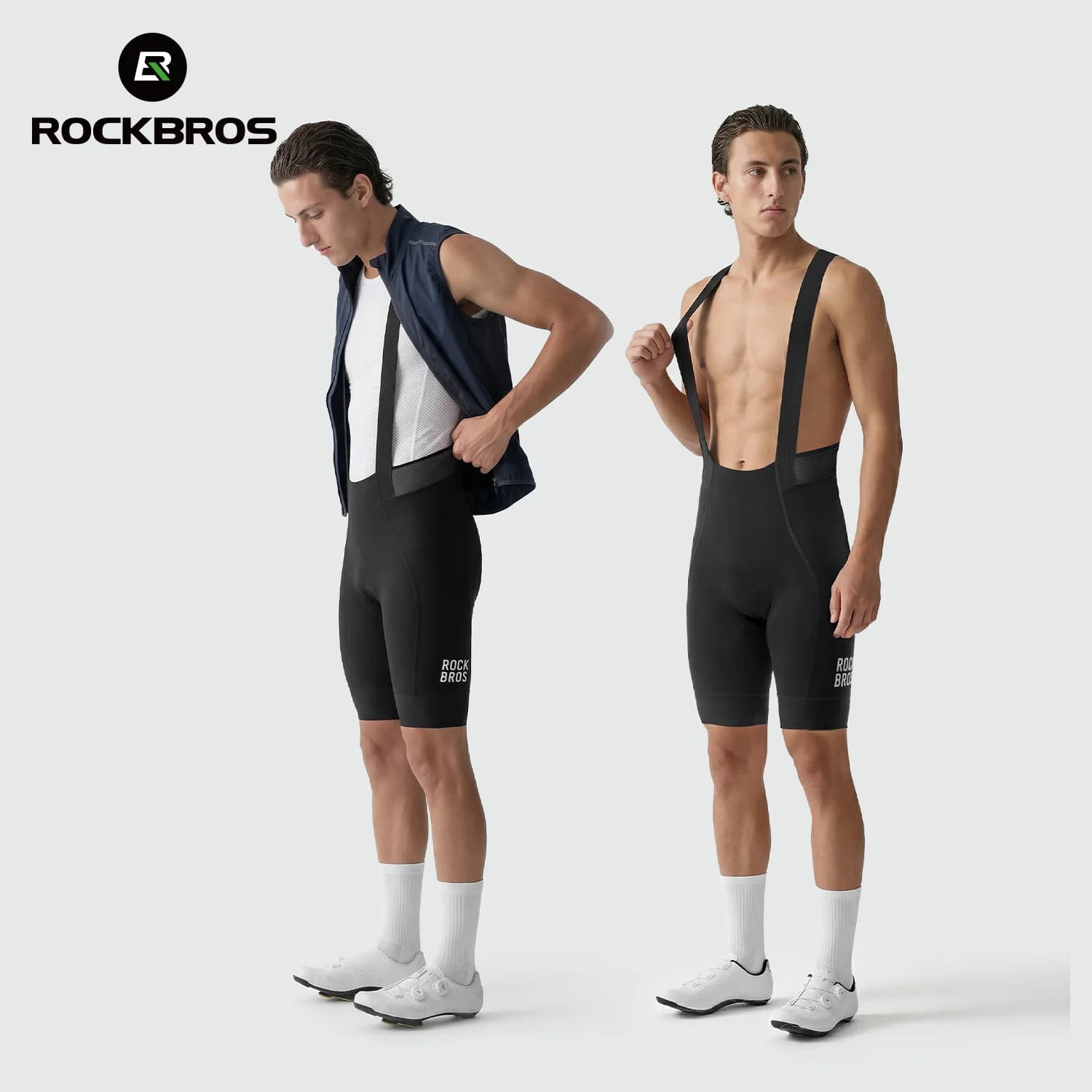 Men's Summer Lightweight Padded Bib Shorts with Side Pockets
