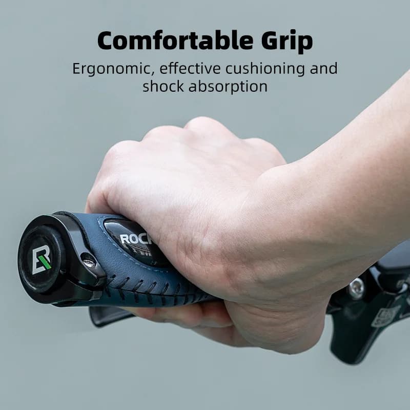 Shockproof Silicone and Leather Bike Grips
