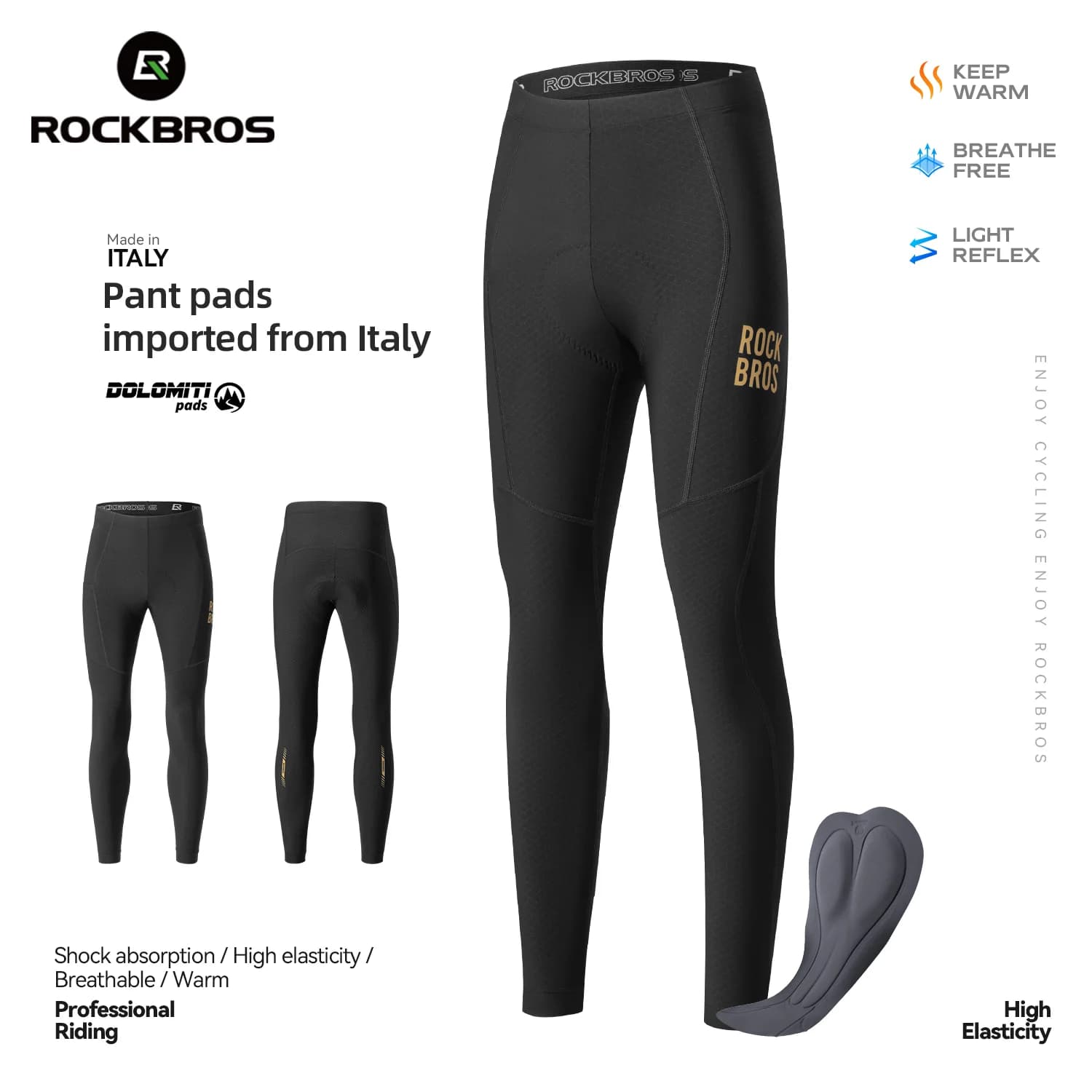 Thermal Fleece Windproof Long Cycling Pants