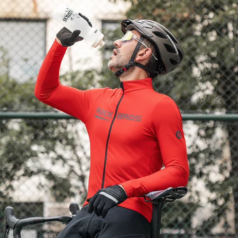 Thermal Fleece Long-Sleeve Winter Cycling Jacket