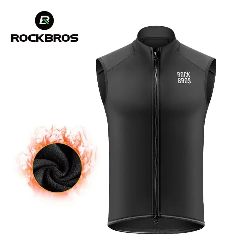 Windproof Fleece Cycling Vest for Winter