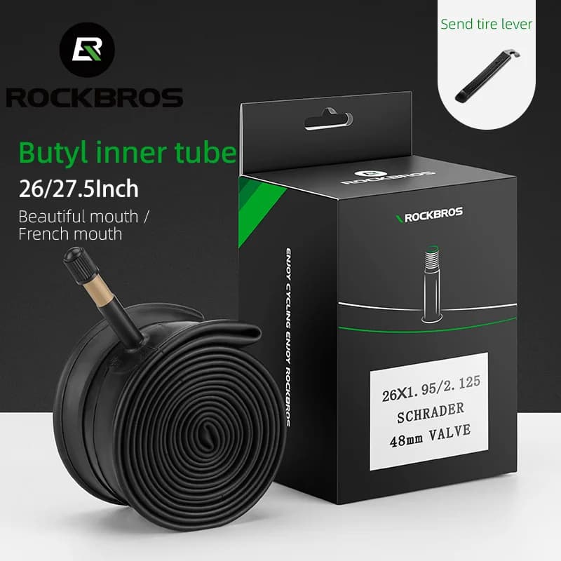 26/27.5 Inch Butyl Rubber Bike Inner Tube 48mm Valve