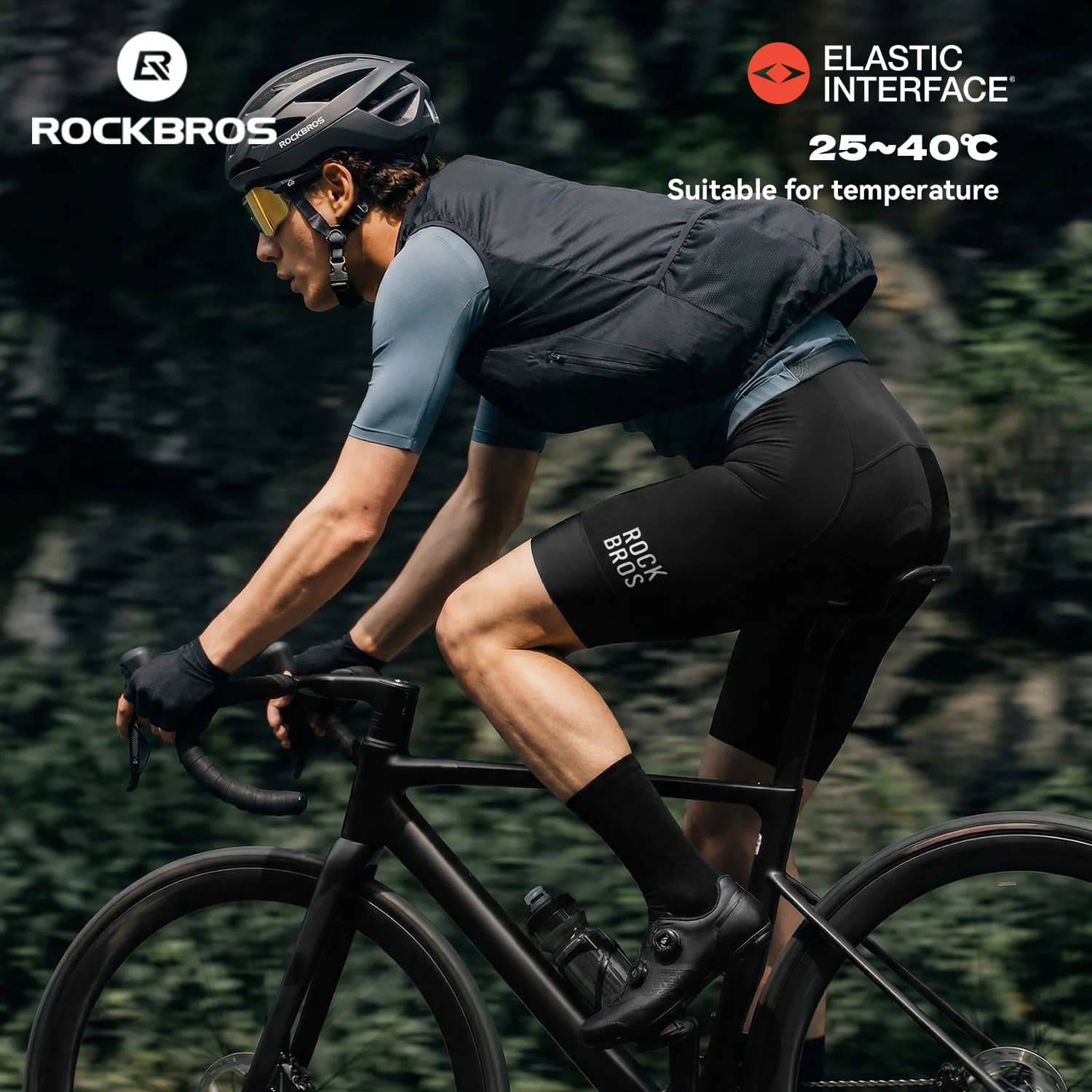 Men's Summer Lightweight Padded Bib Shorts with Side Pockets