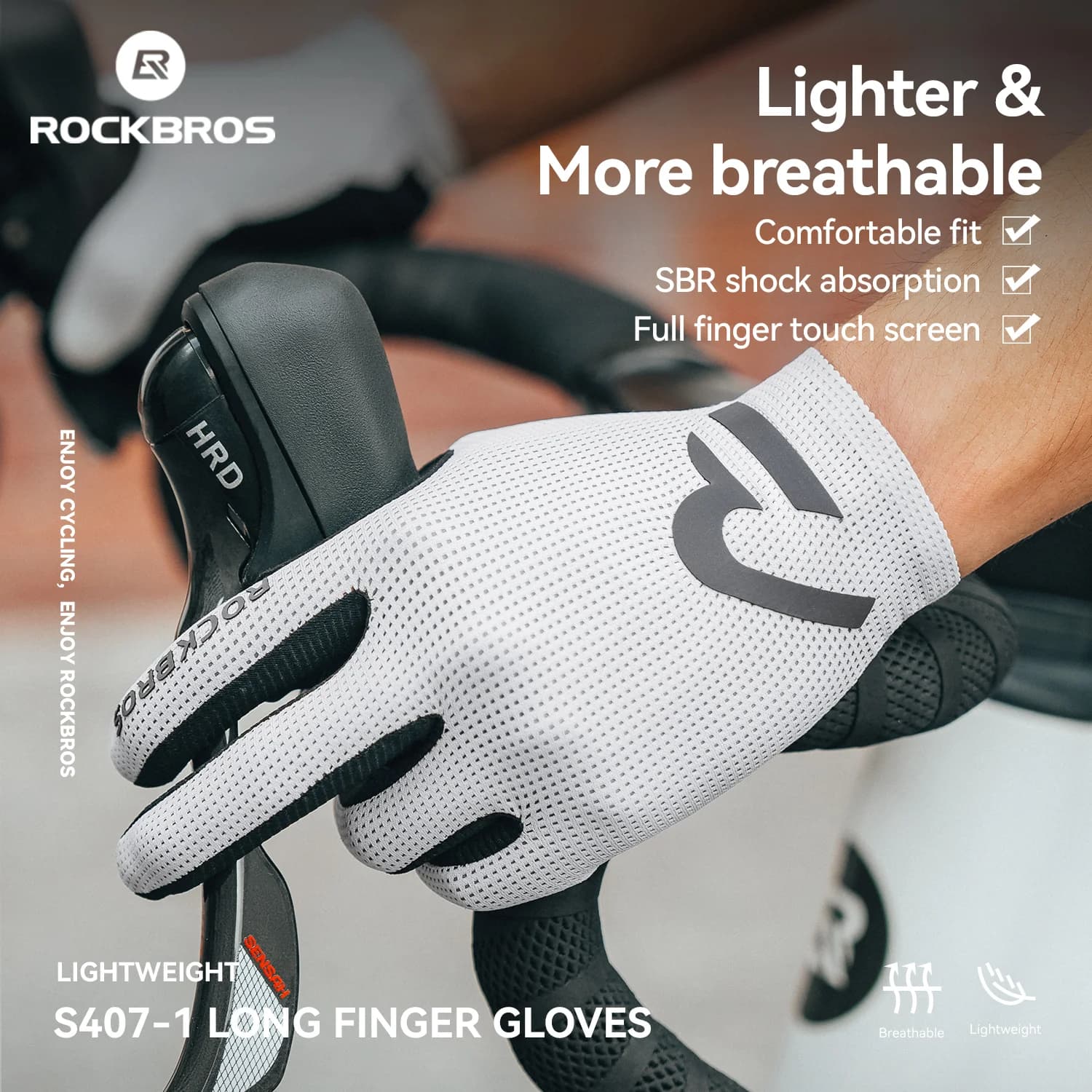 Touch Screen Shock Absorbing Full Finger Gloves