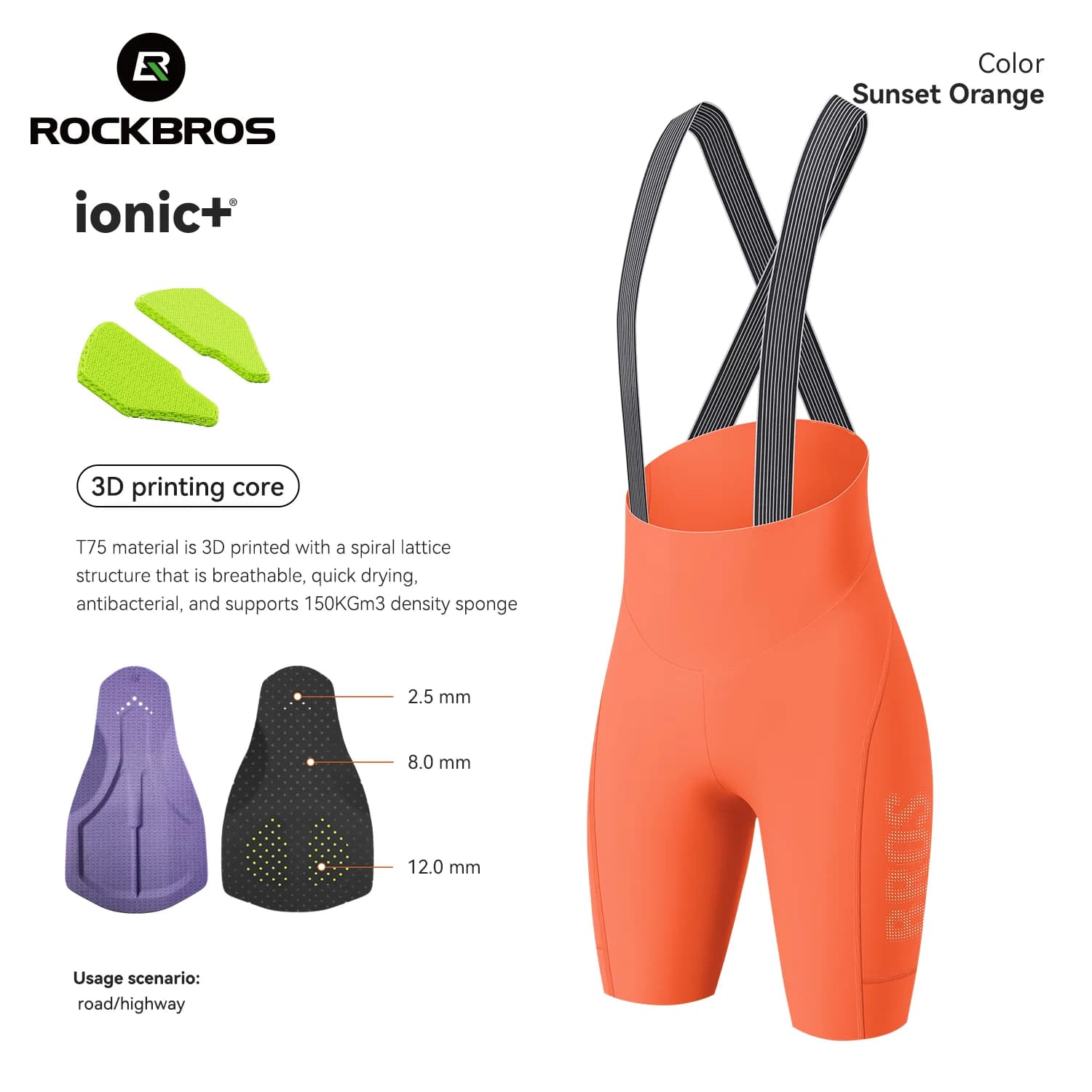 Women's High-Elastic 3D Padded Cycling Bib Shorts